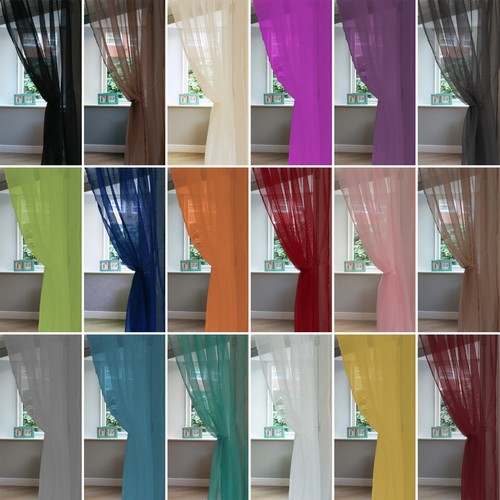 Single plain voile net curtain - plain,