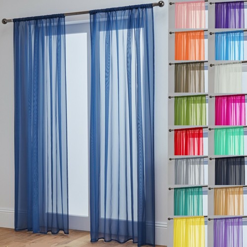 Voile curtains pair - voile, panels)