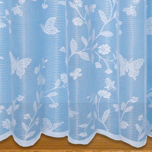 Net curtain butterfly floral - curtain,