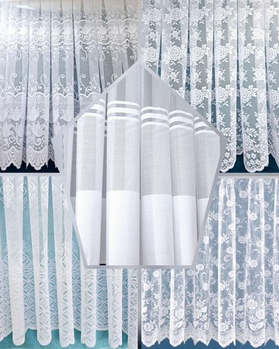 White net curtains sold - white,