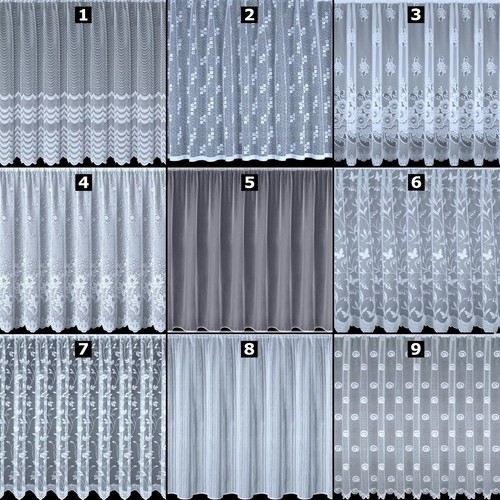 White net curtains - white,