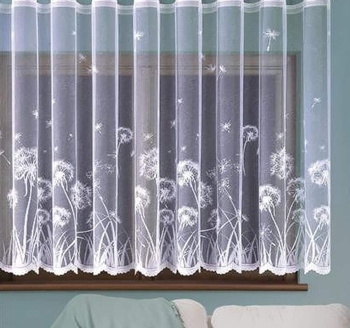 White net curtain dandelion - white,